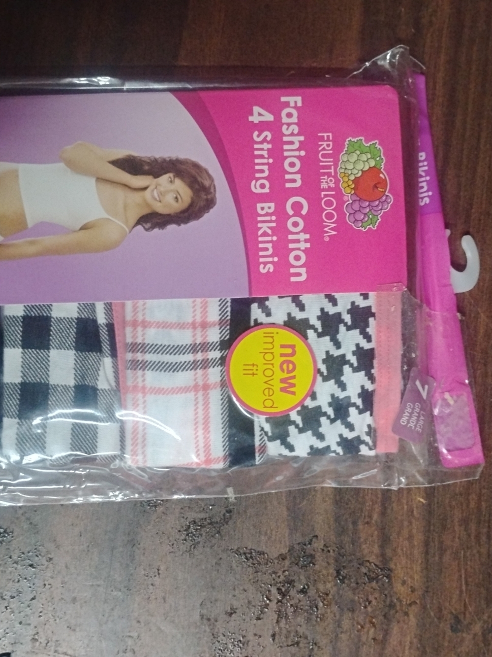 Fruit of the Loom Womens 4-Pack Cotton String Bikinis - Pink, Black, White